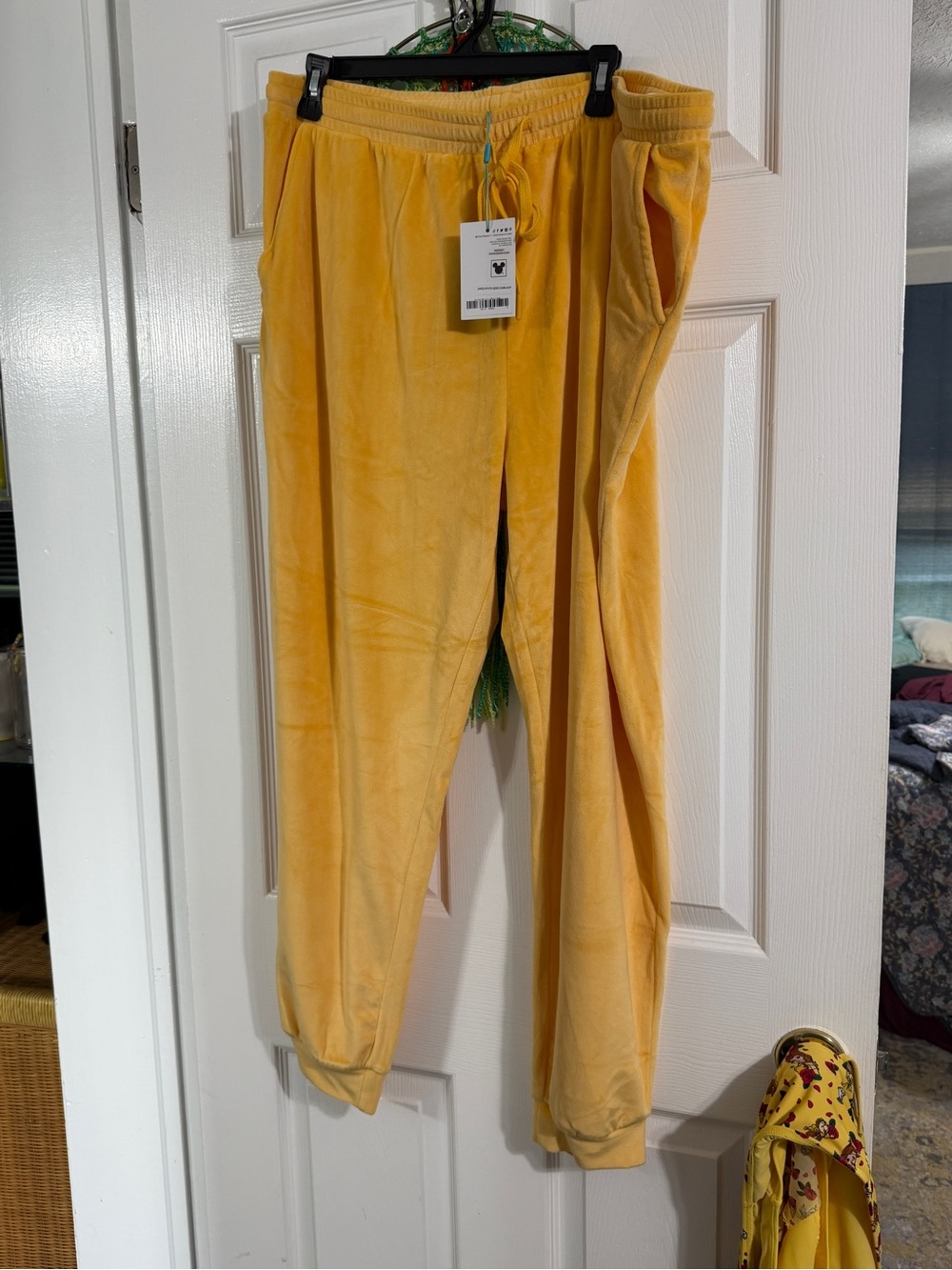 Disney Belle Yellow Velour Joggers for Kids